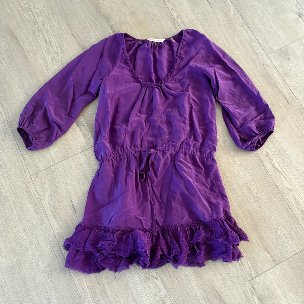 Rebecca Taylor Silk Purple Long-sleeve‎ Dress 2